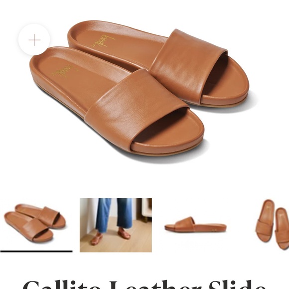 Beek Tan Leather Slide Sandals - Picture 3 of 3